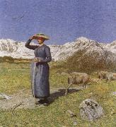 Giovanni Segantini Midday in the Alps Sweden oil painting artist